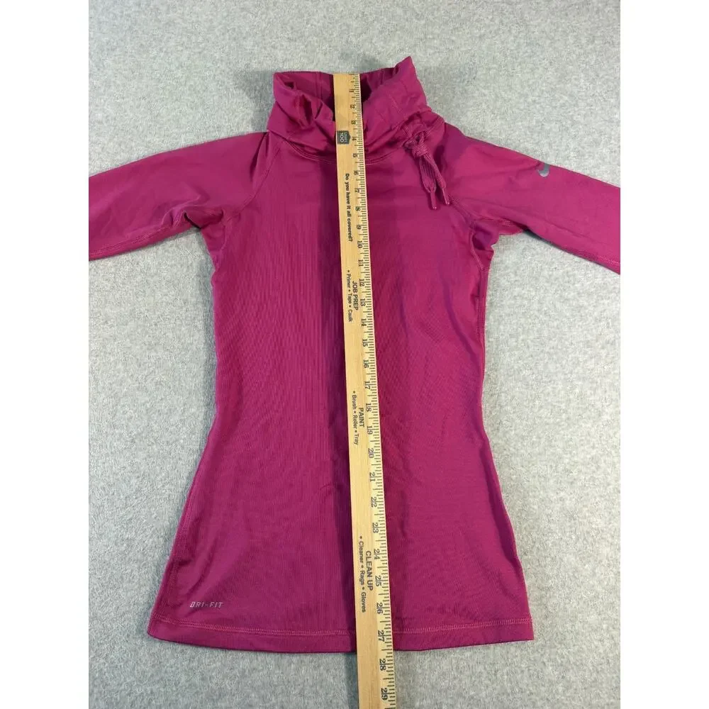 Nike Pro Women's Pink Pullover Sweater with Thumbholes, Size XS